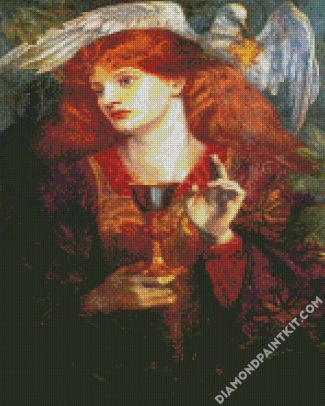 The Damsel Of The Sanct Grael Or Holy Grail By Rossetti diamond painting