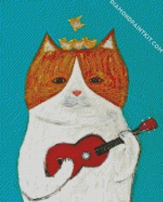 Ukulele Cat diamond painting