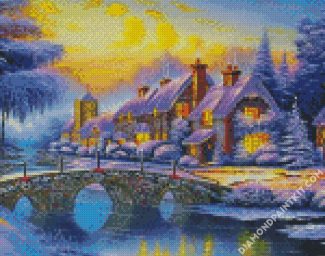 Winter Landscape House diamond painting