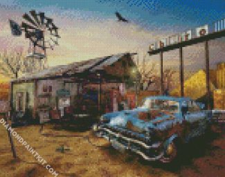 Abandoned Car diamond painting