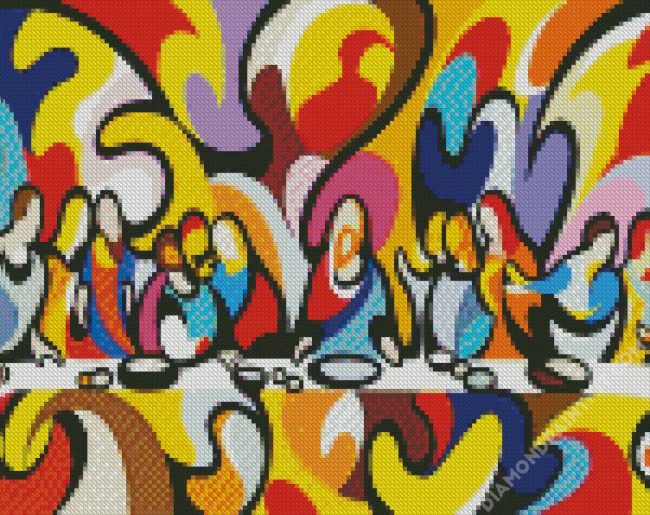 Abstract Last Supper diamond painting