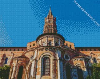 Aesthetic Basilique Saint Sernin Toulouse diamond painting