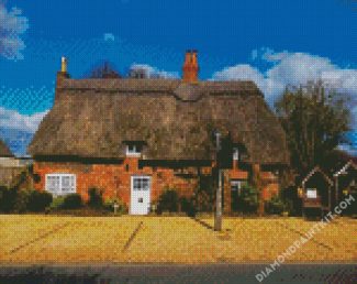 Aesthetic Thatched Cottage diamond painting