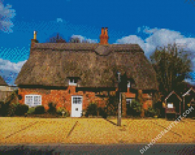 Aesthetic Thatched Cottage diamond painting