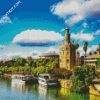 Aesthetic Torre Del Oro Seville diamond painting