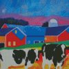 Aesthetic Cows In A Farm diamond painting