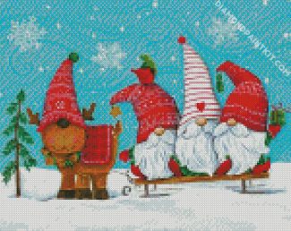 Aesthetic Elf And Christmas Gnomes diamond painting