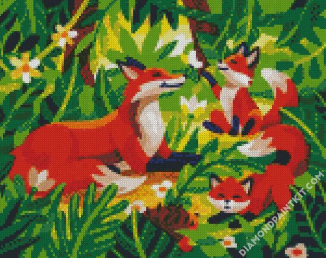 Aesthetic Foxes diamond painting