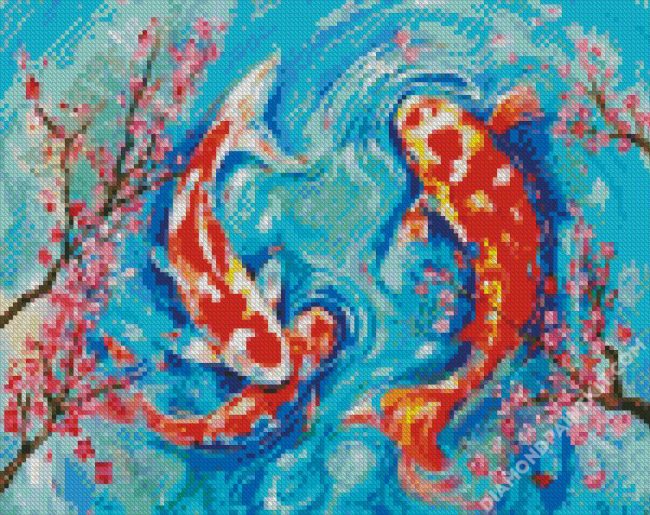 Aesthetic Koi Fish diamond painting