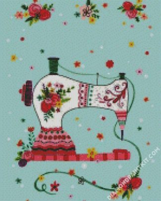 Aesthetic Sewing Machine diamond painting