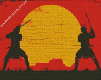 Aesthetic Silhouette Samurais diamond painting