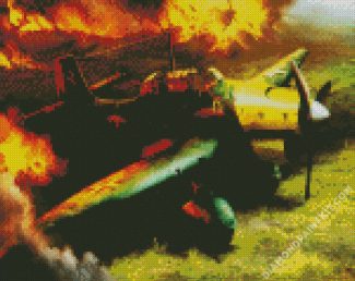 Aesthetic Stuka Plane diamond painting