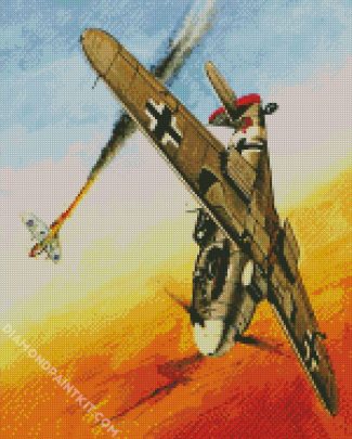 Aesthetic Stuka Plane Illustration diamond painting