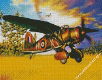 Aesthetic Stuka War Plane diamond painting