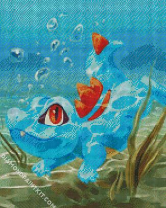 Aesthetic Totodile diamond painting