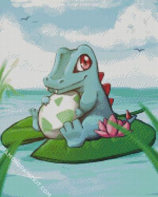 Aesthetic Totodile Pokemon diamond painting