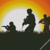 Army Silhouette diamond painting