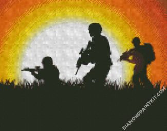 Army Silhouette diamond painting