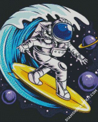 Astronaut Surfing diamond painting