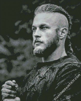 Black And White Ragnar Lothbrok diamond painting