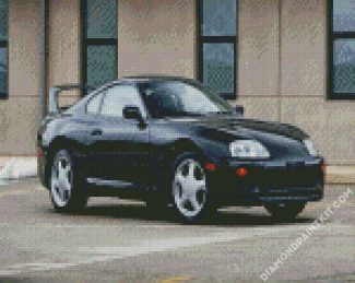 Black And White Toyota Supra Mark IV diamond painting