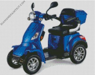 Blue Scooter diamond painting