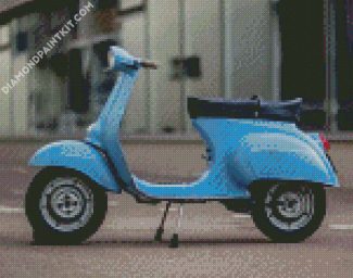 Blue Scooter Engine diamond painting