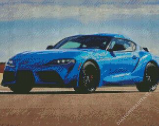 Blue Toyota Supra Mark IV diamond painting