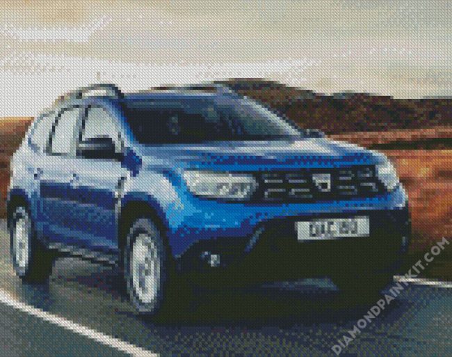 Blue Dacia Duster diamond painting