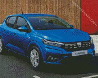 Blue Dacia Sandero diamond painting