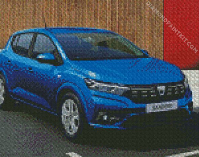 Blue Dacia Sandero diamond painting