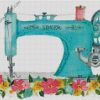 Blue Sewing Machine diamond painting