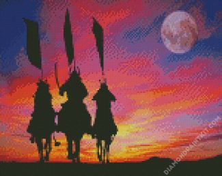 Brave Samurais Silhouette diamond painting