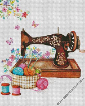 Brown Sewing Machine diamond painting