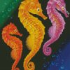 Colorful Seahorses diamond painting