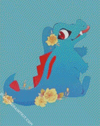 Cute Totodile diamond painting