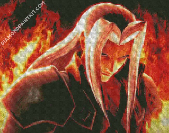 Fire Sephiroth diamond painting