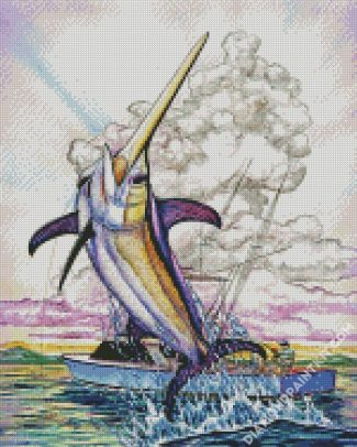 Fishing Swordfish diamond painting