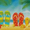 Flip Flop And Sea Shells diamond painting