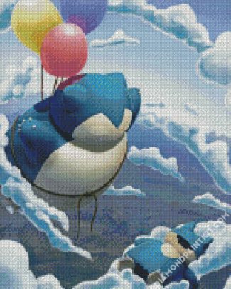 Flying Snorlax diamond painting