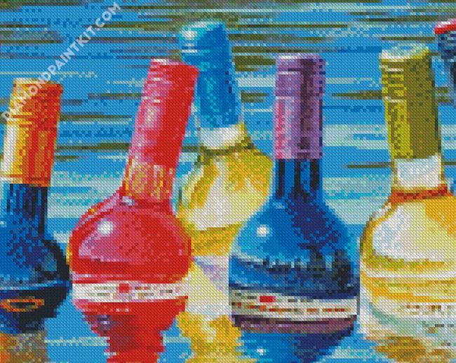 Glass Bottles In The Water diamond painting