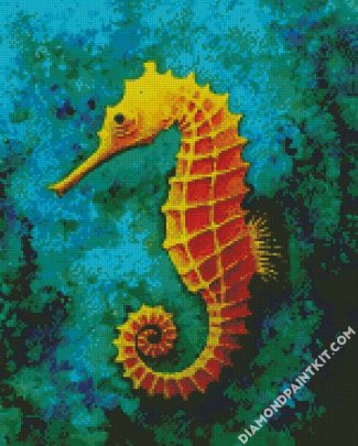 Golden Seahorse diamond painting