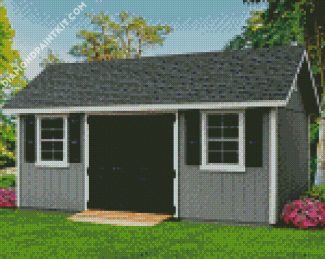 Grey Shed diamond painting