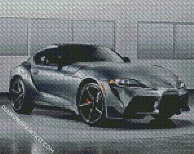 Grey Supra Sport Car diamond painting