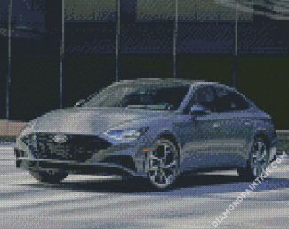 Grey Hyundai Sonata diamond painting