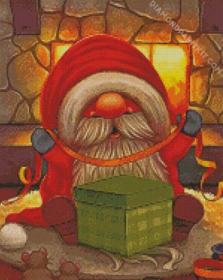 Happy Christmas Gnome diamond painting