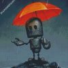 Lonely Robot And Umbrella diamond painting