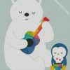 Musician Bear Playing Ukulele diamond painting