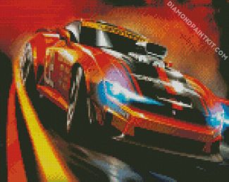 Orange Sport Car diamond painting