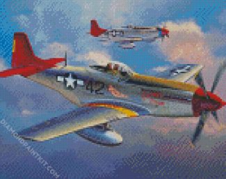 P 51D Mustang Red Tails diamond painting